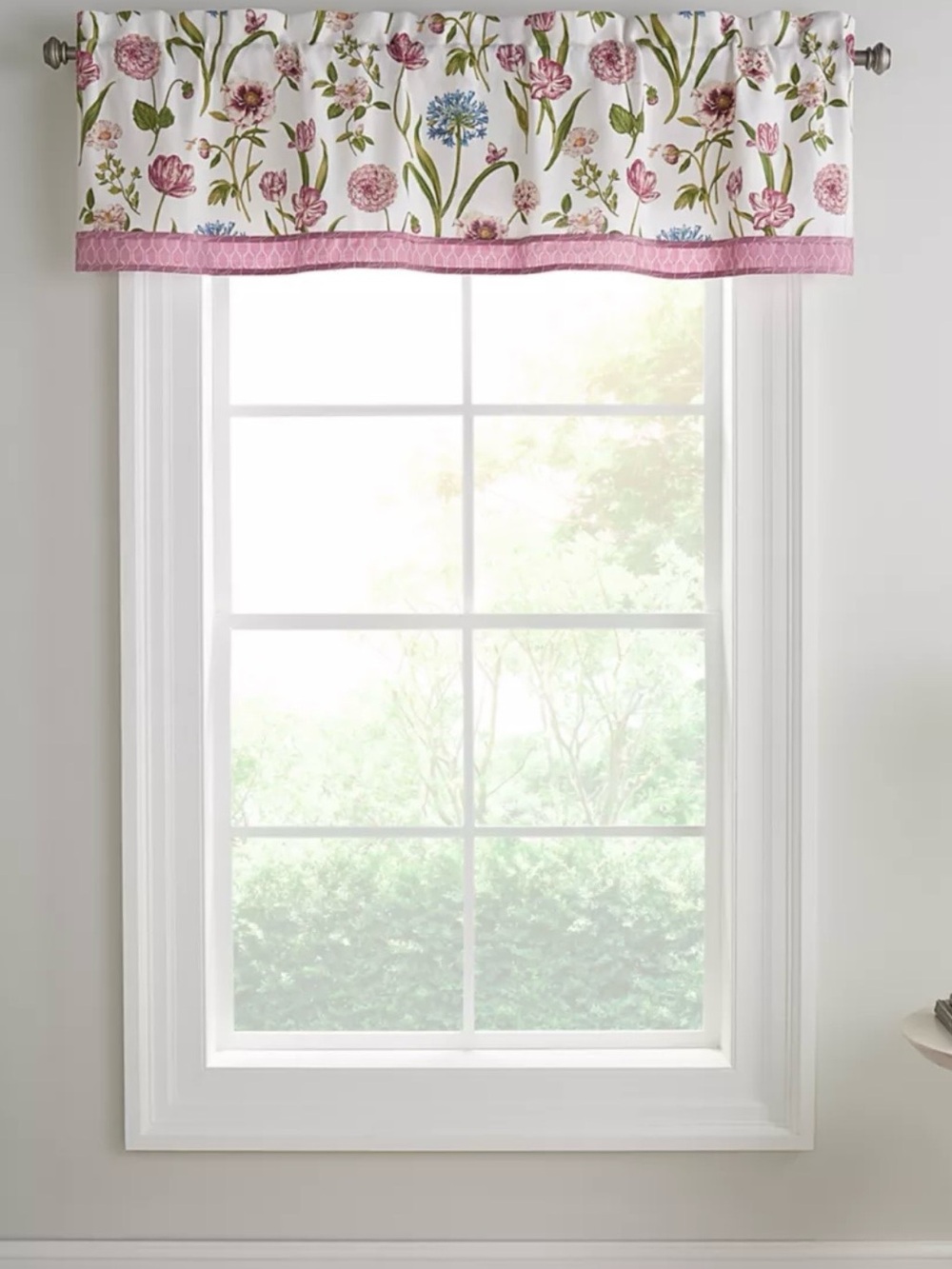 Waverly ESCAPE TO EDEN Valance in Cream & Pink Floral 60X16” NEW